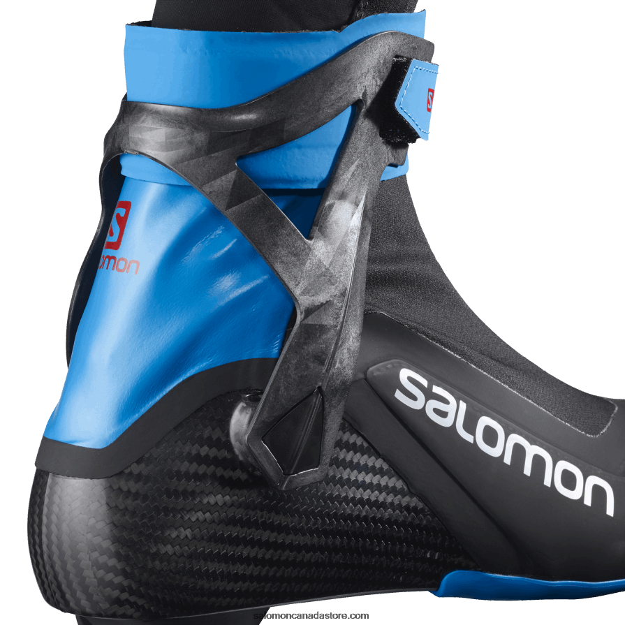 Men\'s Skating Nordic Boots - S/Lab Carbon Skate El Salomon Black/Process Blue X6B4FZ697