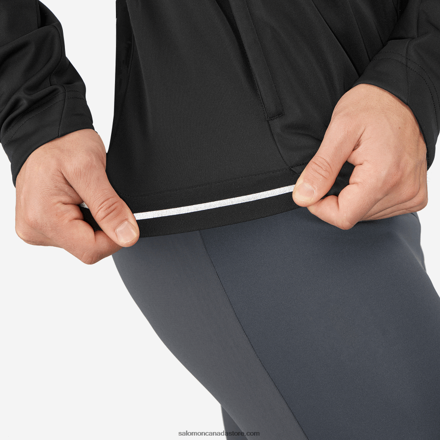 Men\'s Wind Jacket - Gore-Tex Infinium Windstopper Salomon Deep Black X6B4FZ733