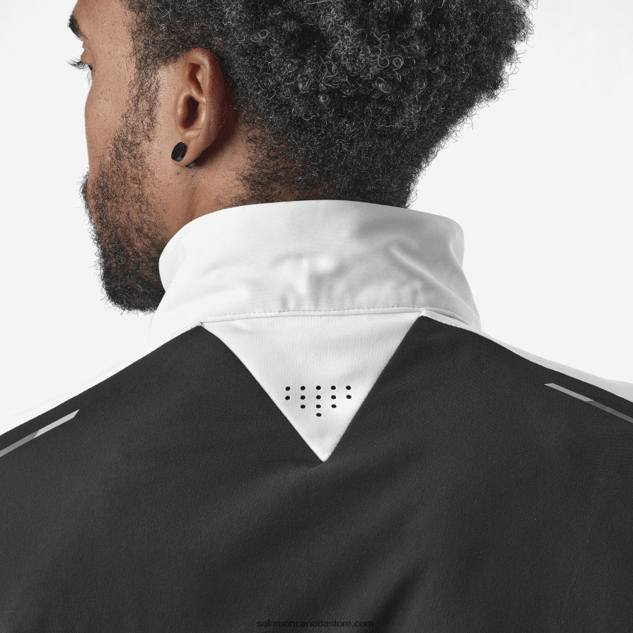Men\'s Wind Jacket - Gore-Tex Infinium Windstopper Salomon White/Deep Black X6B4FZ734