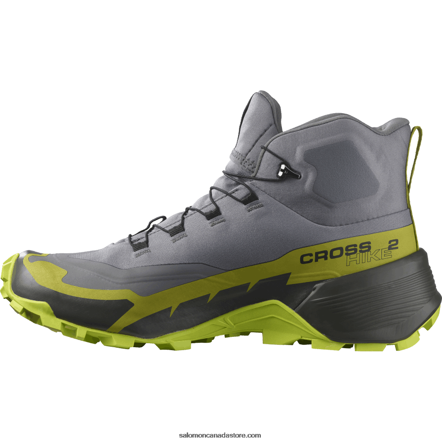 Men\'s Hiking Boots - Cross Hike 2 Mid Gore-Tex Salomon Quiet Shade/Acid Lime/Golden Lime X6B4FZ35