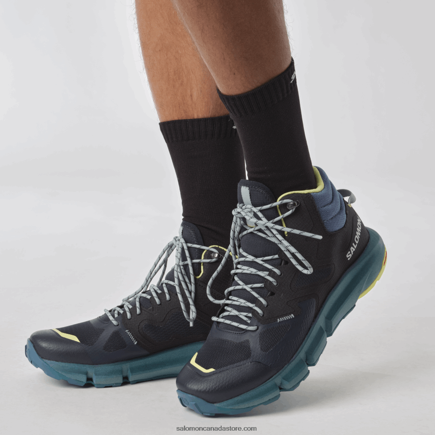 Men\'s Hiking Boots - Predict Hike Mid Gore-Tex Salomon Dark Sapphire/Blue Ashes/Sunny Lime X6B4FZ56