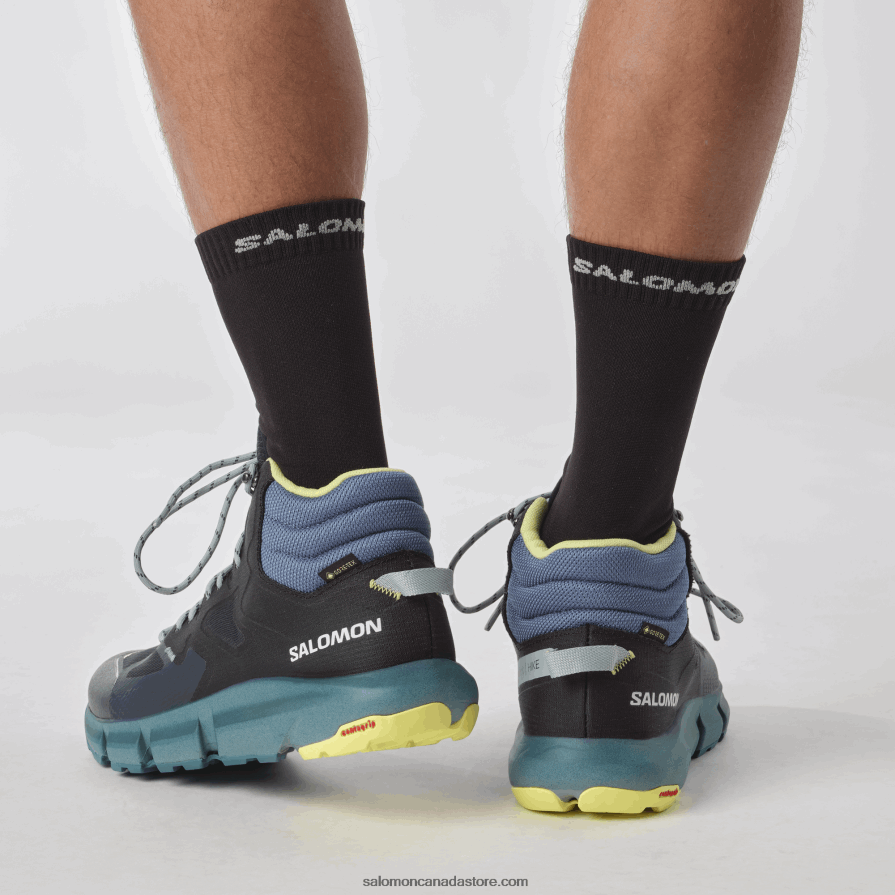 Men\'s Hiking Boots - Predict Hike Mid Gore-Tex Salomon Dark Sapphire/Blue Ashes/Sunny Lime X6B4FZ56