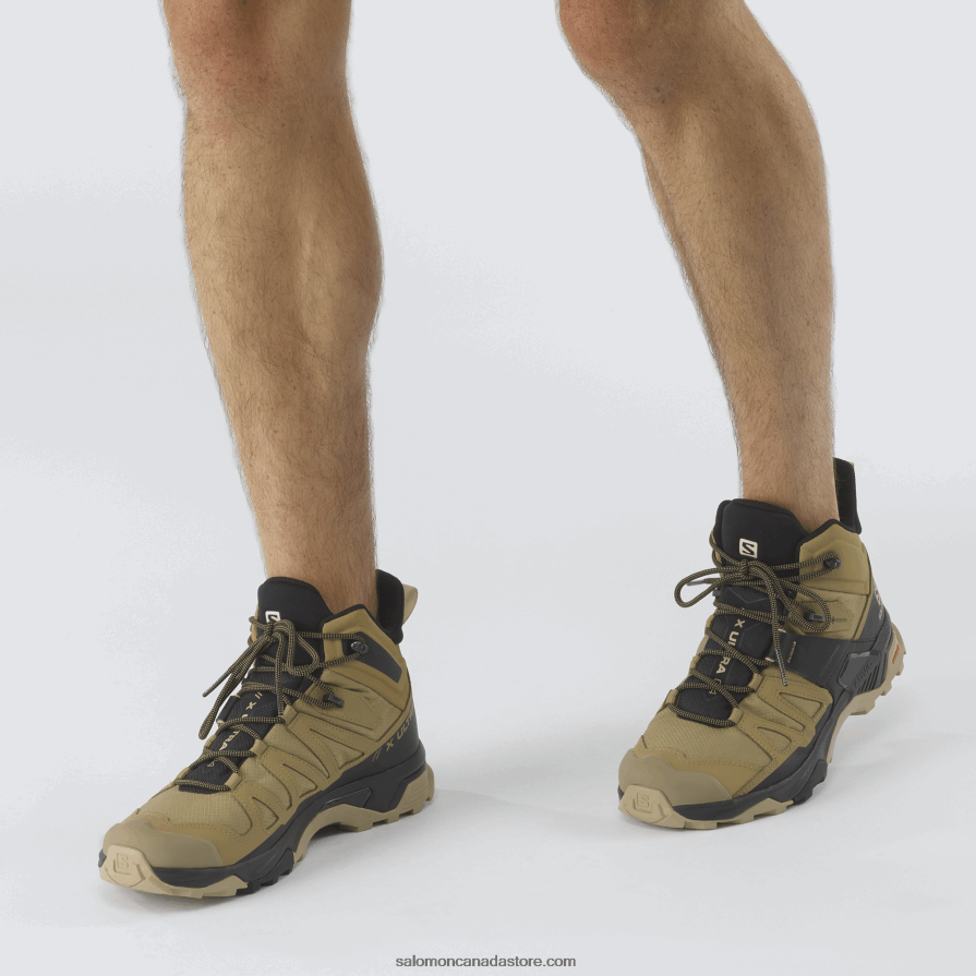 Men\'s Hiking Boots - X Ultra 4 Mid Gore-Tex Salomon Kelp/Black/Safari X6B4FZ12