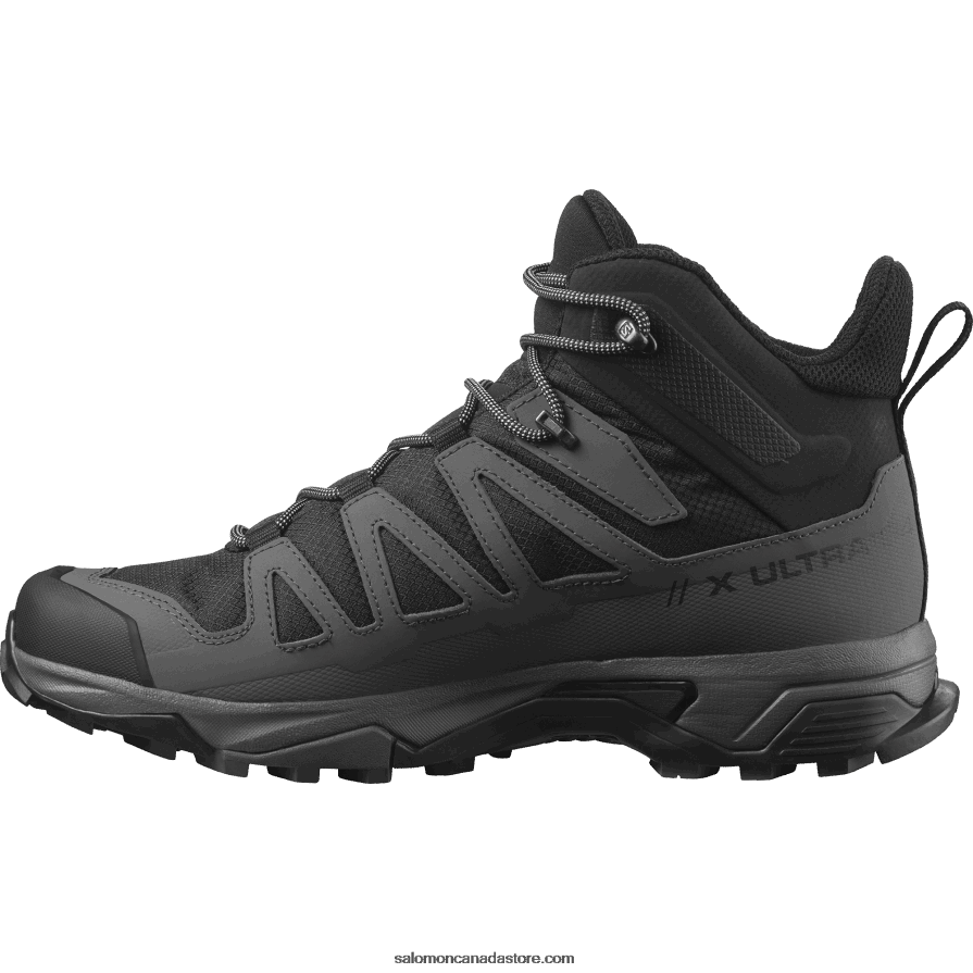 Men\'s Hiking Boots - X Ultra 4 Mid Wide Gore-Tex Salomon Black/Magnet/Pearl Blue X6B4FZ42