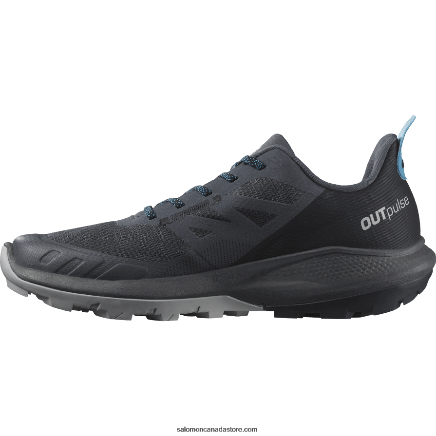 Men\'s Hiking Shoes - Outpulse Salomon Ebony/Black/Algiers Blue X6B4FZ30