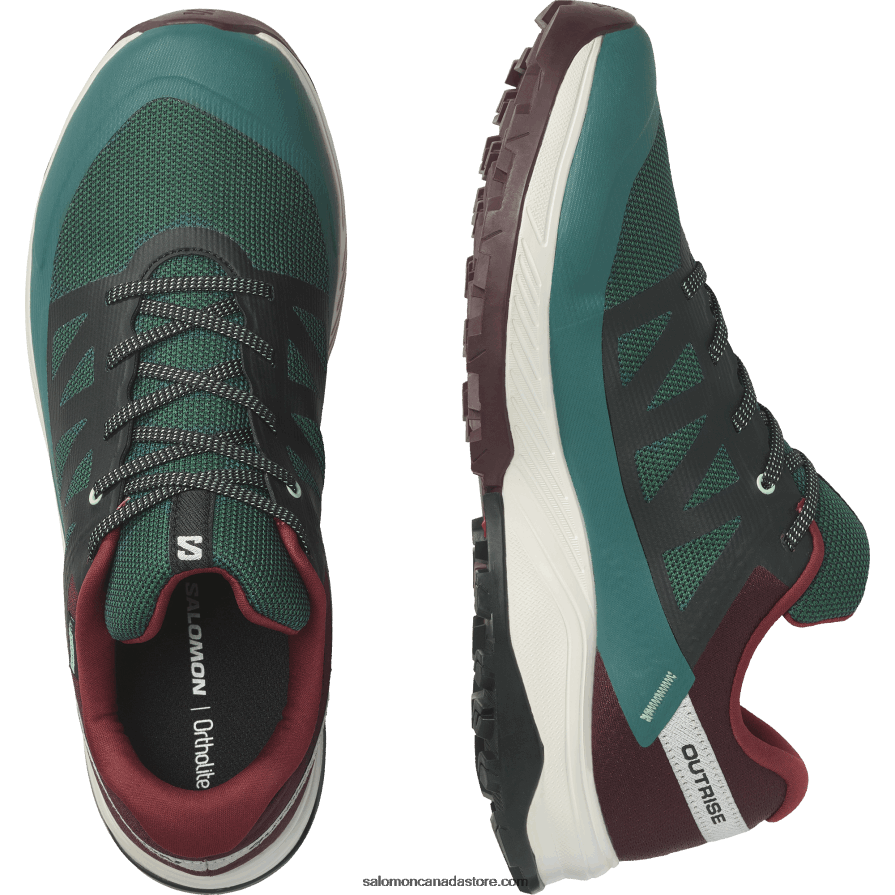 Men\'s Hiking Shoes - Outrise Clima Waterproof Salomon Ponderosa Pine/Bitter Chocolate/Vanilla Ice X6B4FZ55