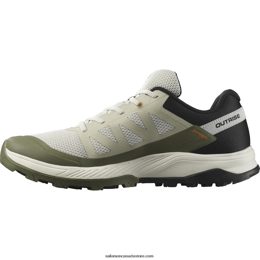 Men\'s Hiking Shoes - Outrise Salomon Moss Gray/Deep Lichen Green/Sugar Almond X6B4FZ24