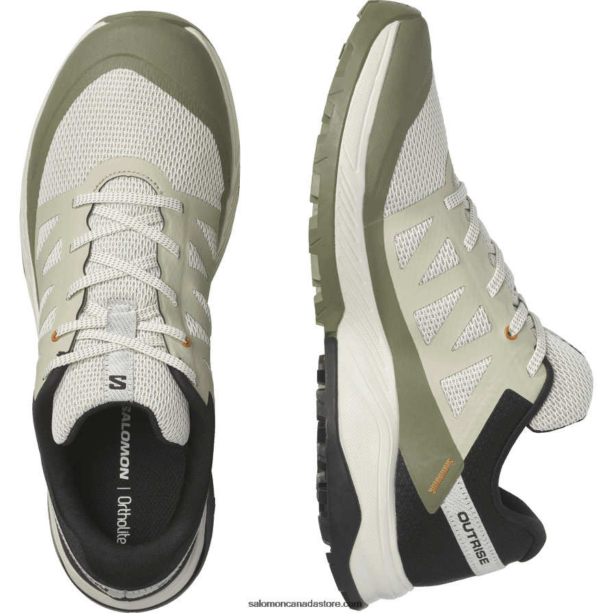 Men\'s Hiking Shoes - Outrise Salomon Moss Gray/Deep Lichen Green/Sugar Almond X6B4FZ24