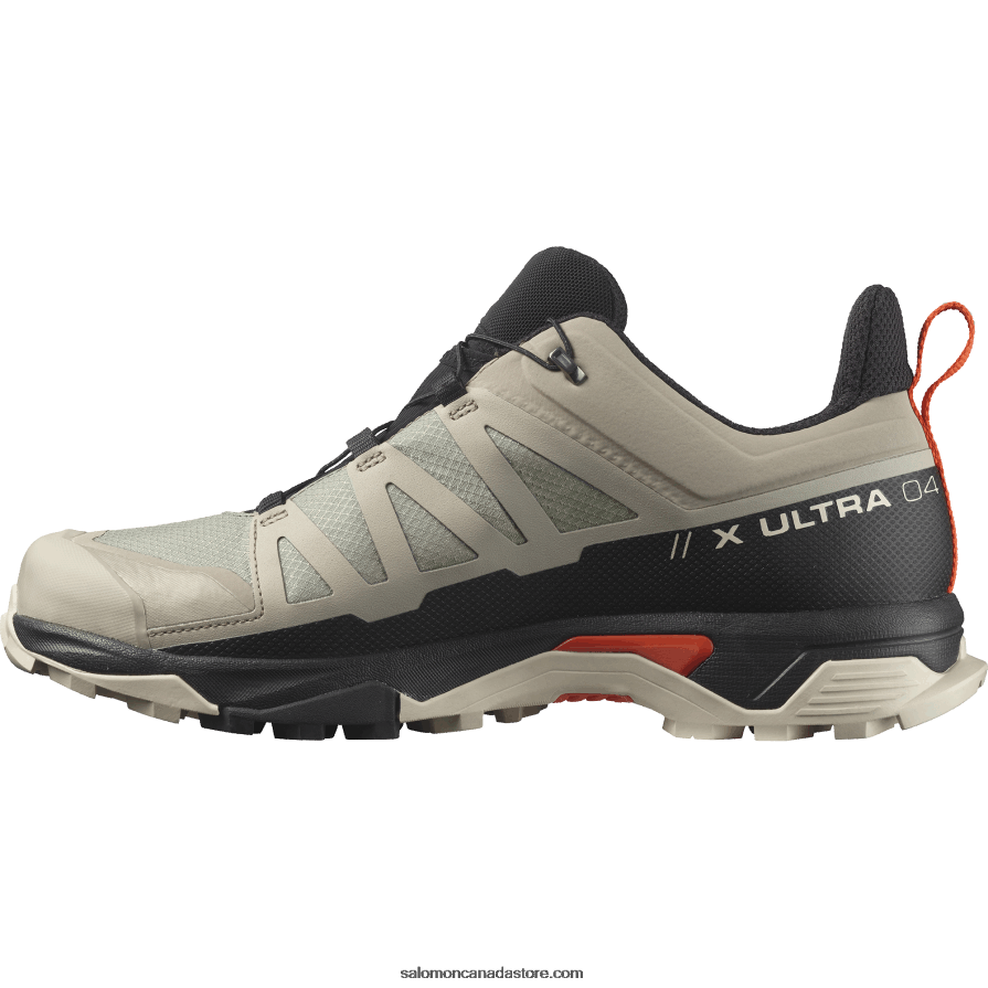 Men\'s Hiking Shoes - X Ultra 4 Gore-Tex Salomon Vintage Khaki/Black/Cherry Tomato X6B4FZ18