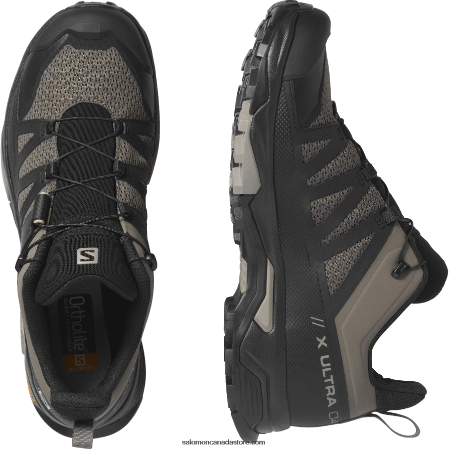 Men\'s Hiking Shoes - X Ultra 4 Salomon Bungee Cord/Black/Vintage Khaki X6B4FZ27