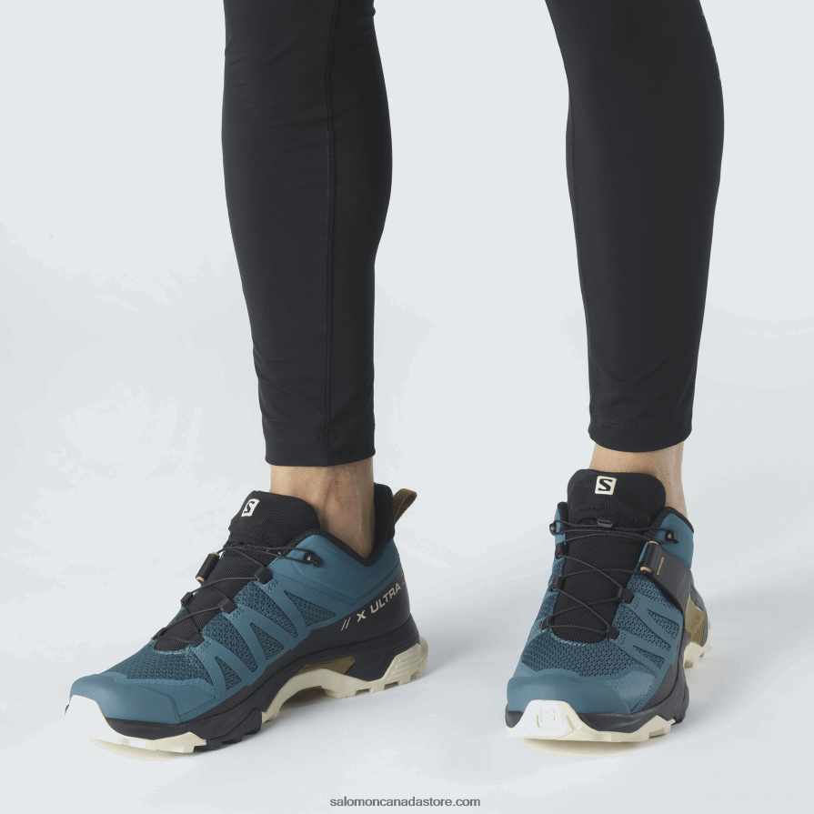 Men\'s Hiking Shoes - X Ultra 4 Salomon Mallard Blue/Bleached Sand/Bronze Brown X6B4FZ25