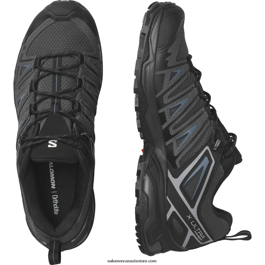Men\'s Hiking Shoes - X Ultra Pioneer Aero Salomon Black/Ebony/Blue Ashes X6B4FZ21