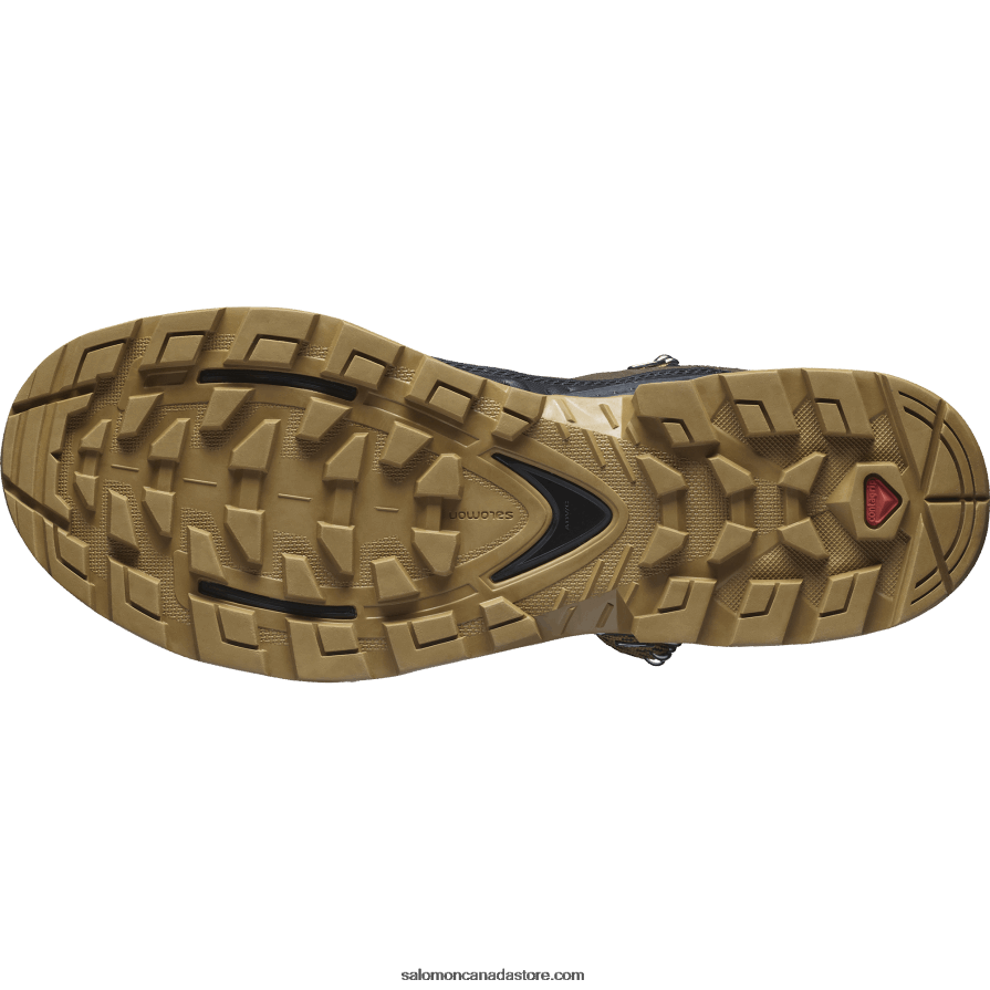 Men\'s Leather Hiking Boots - Quest Element Gore-Tex Salomon Delicioso/Black/Dull Gold X6B4FZ49