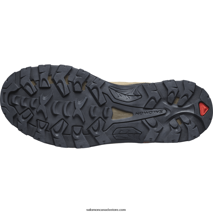 Men\'s Leather Hiking Boots - Quest Rove Gore-Tex Salomon Kangaroo/Kelp/Black X6B4FZ52