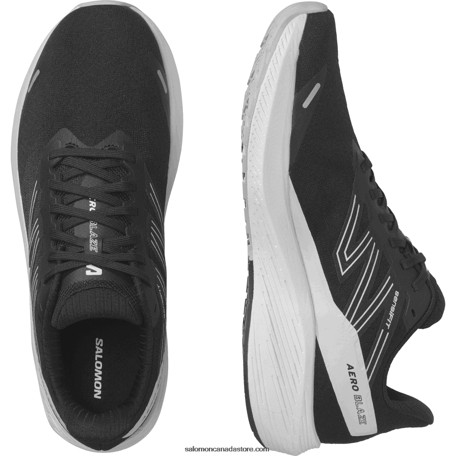 Men\'s Running Shoes - Aero Blaze Salomon Black/White/Lunar Rock X6B4FZ1067
