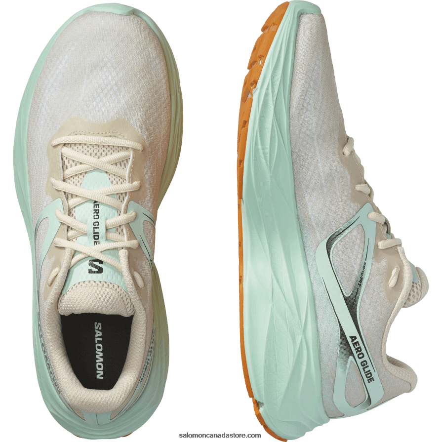 Men\'s Running Shoes - Aero Glide Salomon Bleached Sand/Yucca/Orange Pepper X6B4FZ1066