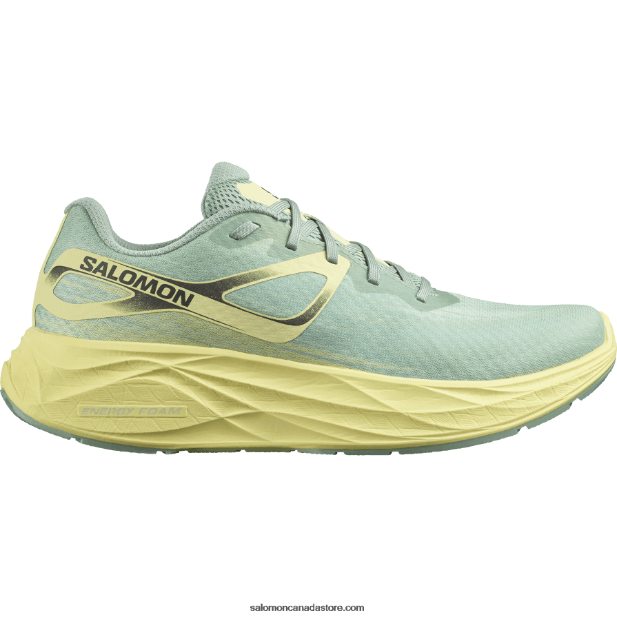 Men's Running Shoes - Aero Glide Salomon Granite Green/Yellow Iris/White X6B4FZ1062