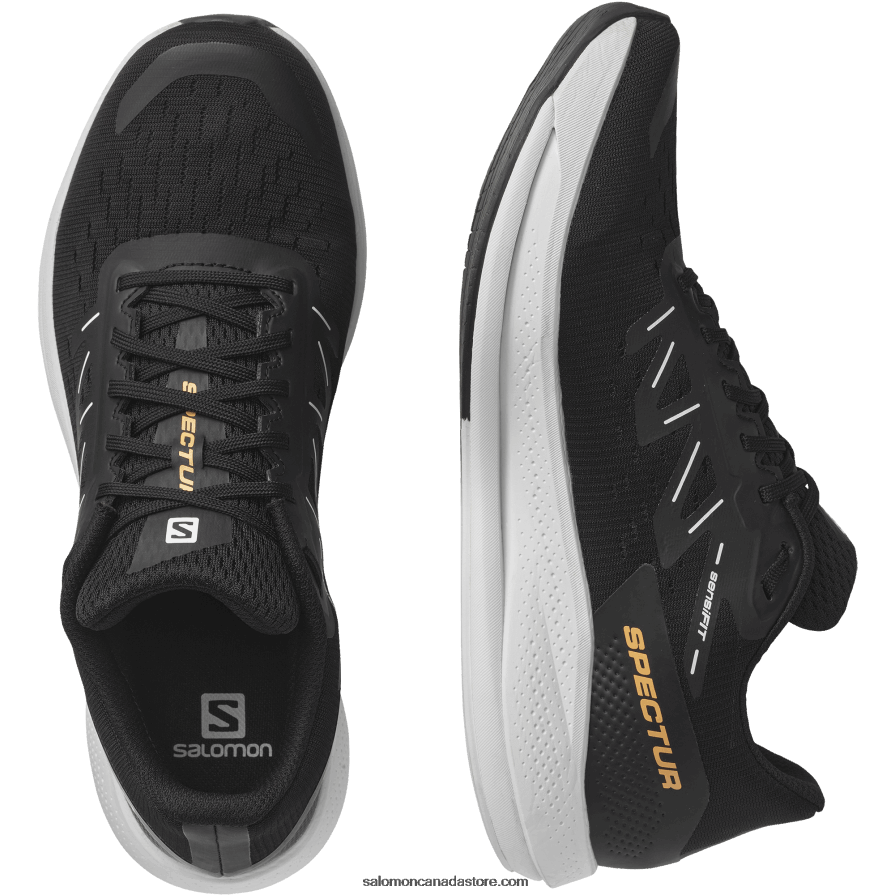 Men\'s Running Shoes - Spectur Salomon Black/White/Blazing Orange X6B4FZ1078