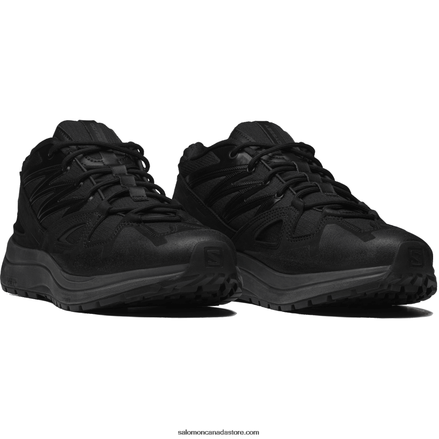 Men\'s Sportstyle Shoes - Odyssey 1 Leather Advanced Salomon Black/Ebony X6B4FZ220