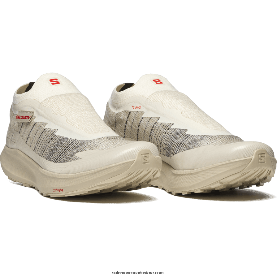 Men\'s Sportstyle Shoes - Pulsar Advanced Salomon Vanilla Ice/Feather Gray/Fiery Red X6B4FZ141