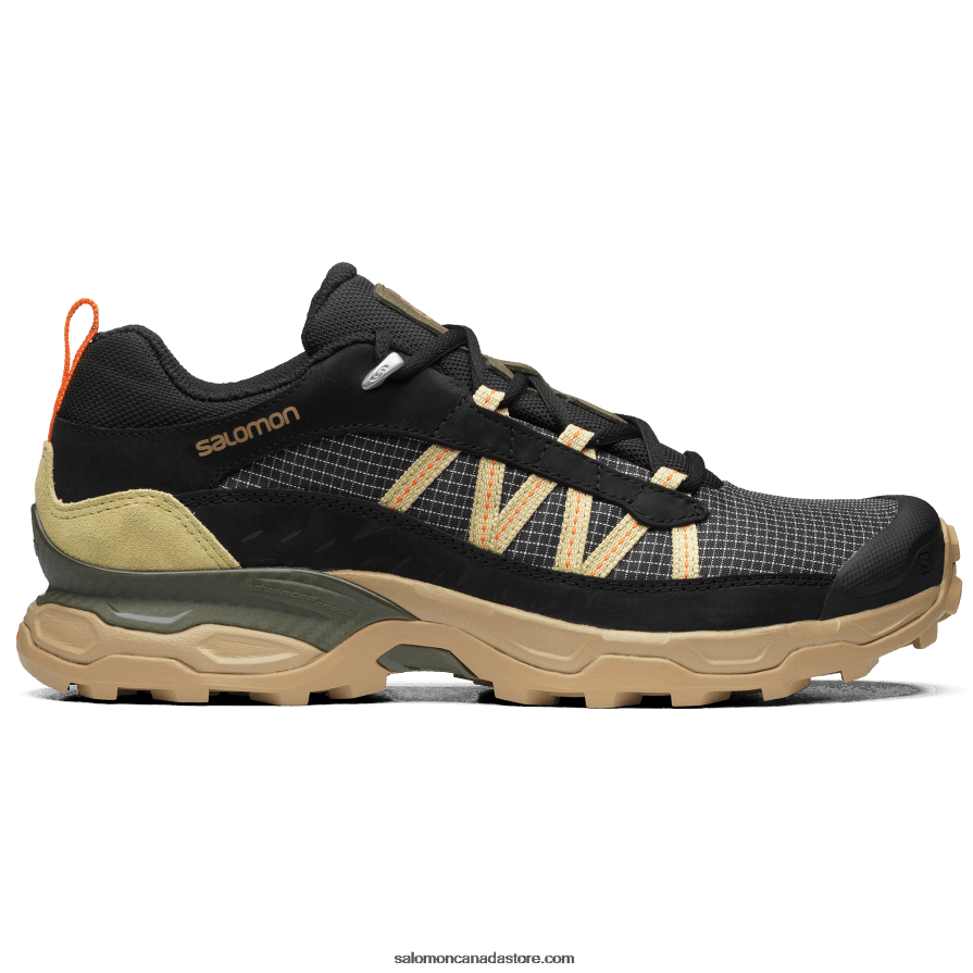 Men's Sportstyle Shoes - Shelter Low Leather Salomon Black/Kelp/Leek Green X6B4FZ170