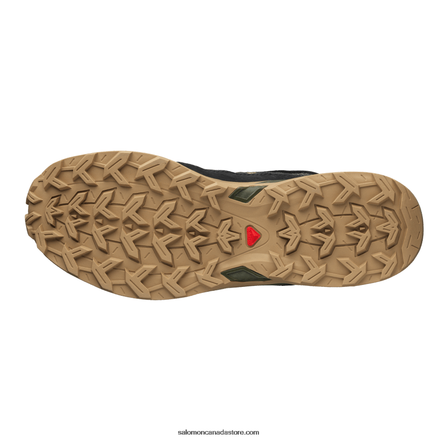 Men\'s Sportstyle Shoes - Shelter Low Leather Salomon Black/Kelp/Leek Green X6B4FZ170