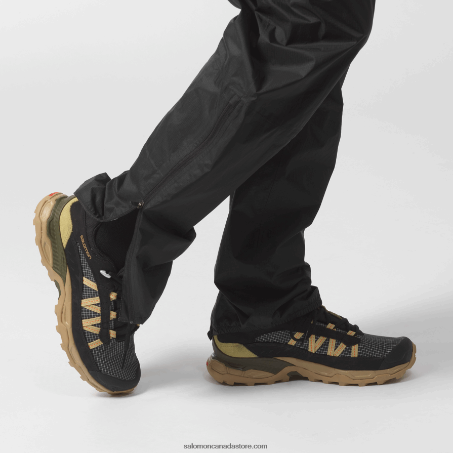 Men\'s Sportstyle Shoes - Shelter Low Leather Salomon Black/Kelp/Leek Green X6B4FZ170