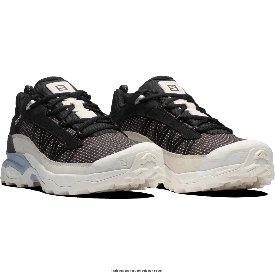 Men\'s Sportstyle Shoes - Shelter Low Leather Salomon Chocolate Plum/Vanilla Ice/Zen Blue X6B4FZ173