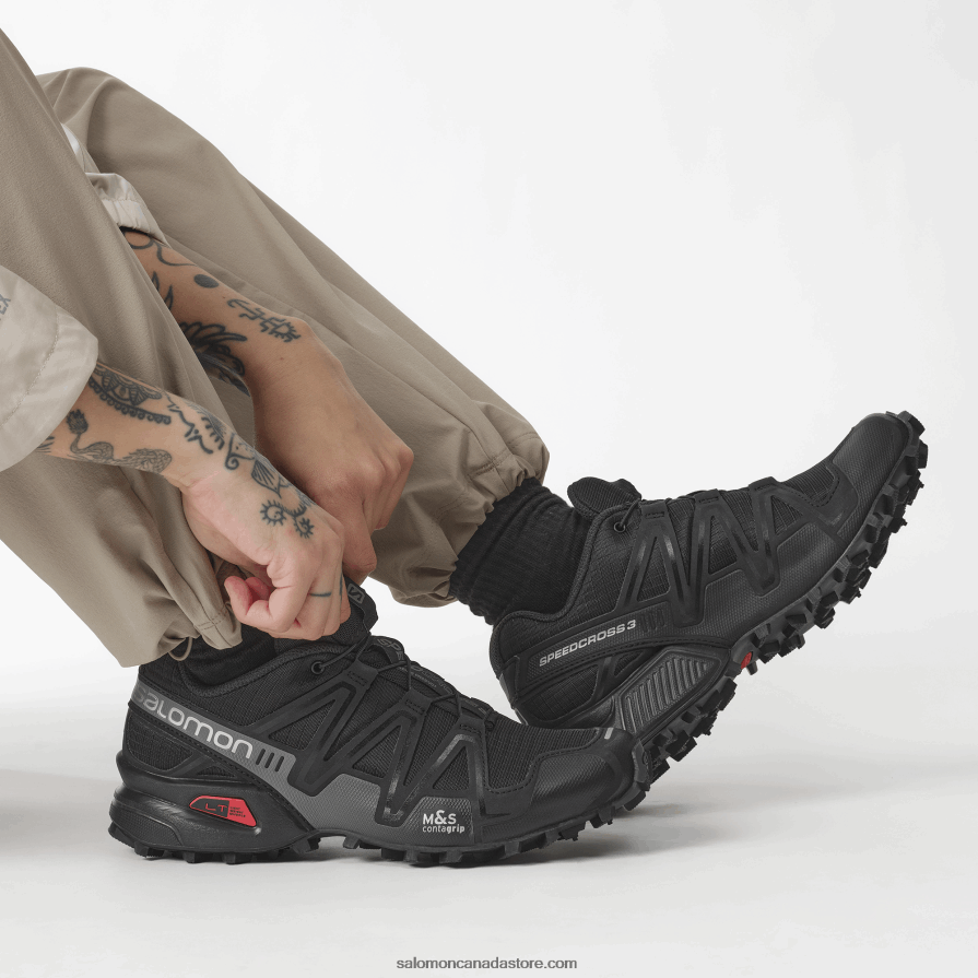 Men\'s Sportstyle Shoes - Speedcross 3 Salomon Black/Quiet Shade X6B4FZ179