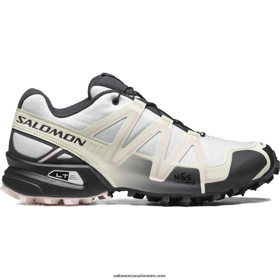 Men's Sportstyle Shoes - Speedcross 3 Salomon White/Ebony/Cradle Pink X6B4FZ181