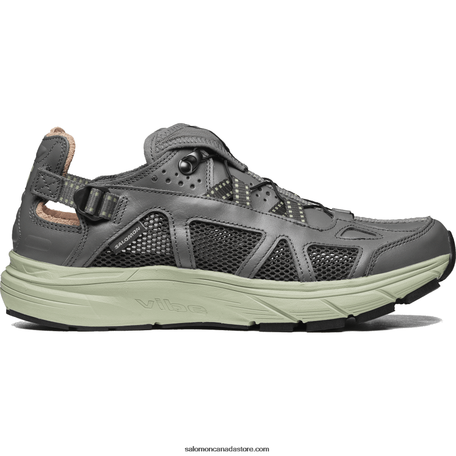 Men's Sportstyle Shoes - Techsonic Leather Salomon Pewter/Desert Sage/Beluga X6B4FZ176