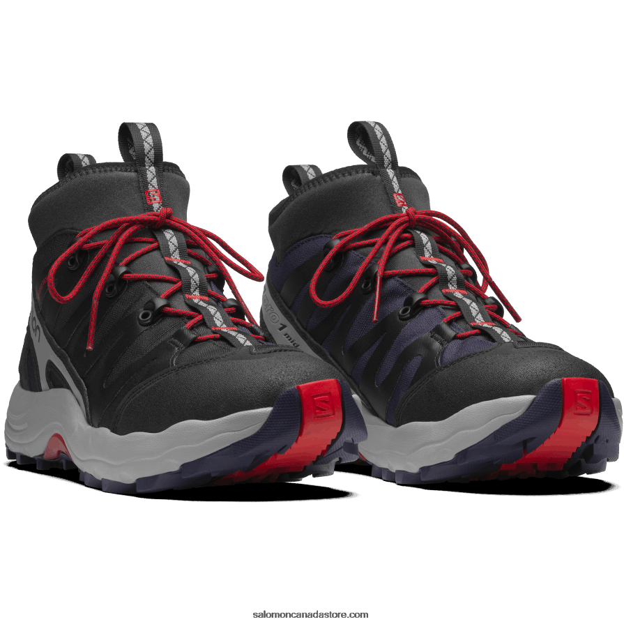 Men\'s Sportstyle Shoes - Xa Pro 1 Mid Gore-Tex Salomon Black/Alloy/Goji Berry X6B4FZ199