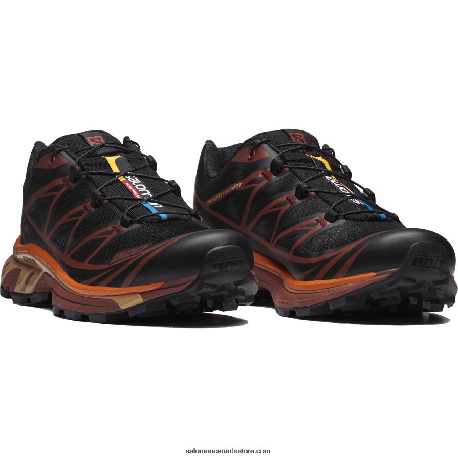 Men\'s Sportstyle Shoes - Xt-6 Salomon Black/Chocolate Plum/Vibrant Orange X6B4FZ86