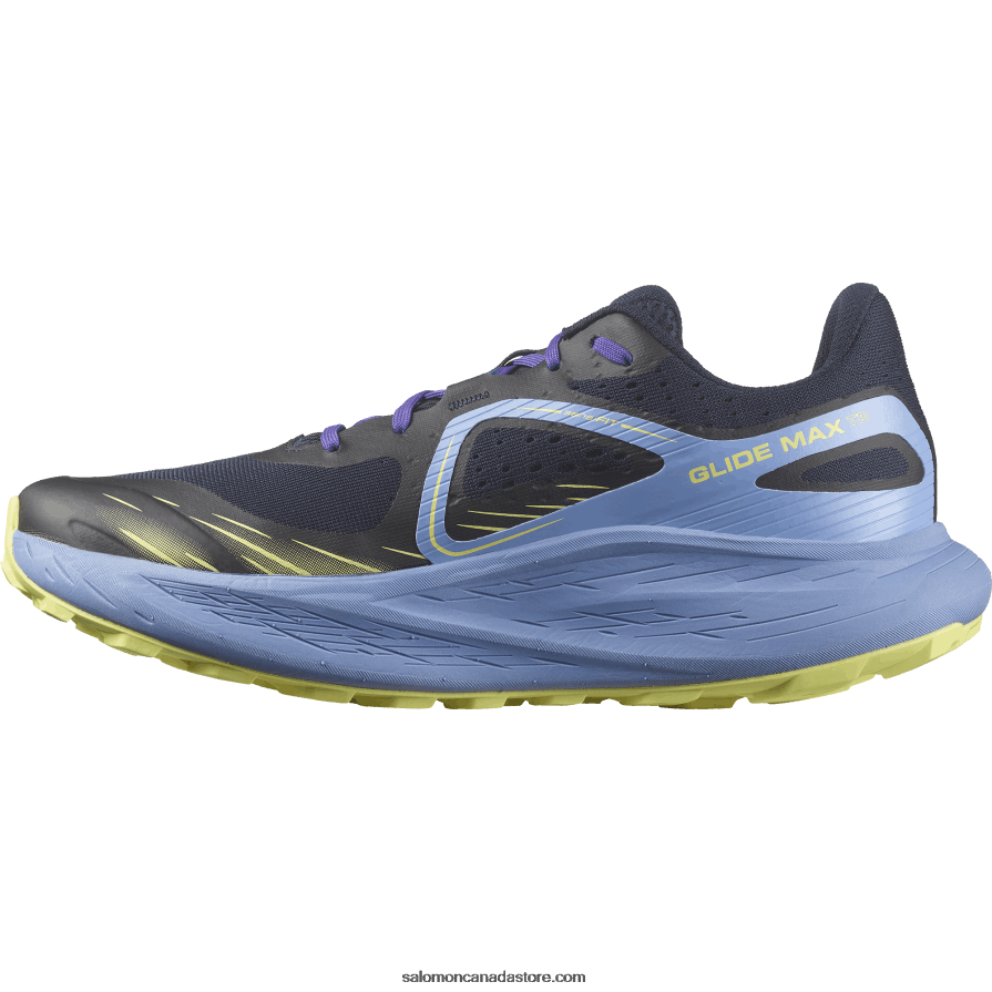 Men\'s Trail Running Shoes - Glide Max Tr Salomon Granada Sky/Dark Sapphire/Sunny Lime X6B4FZ1448