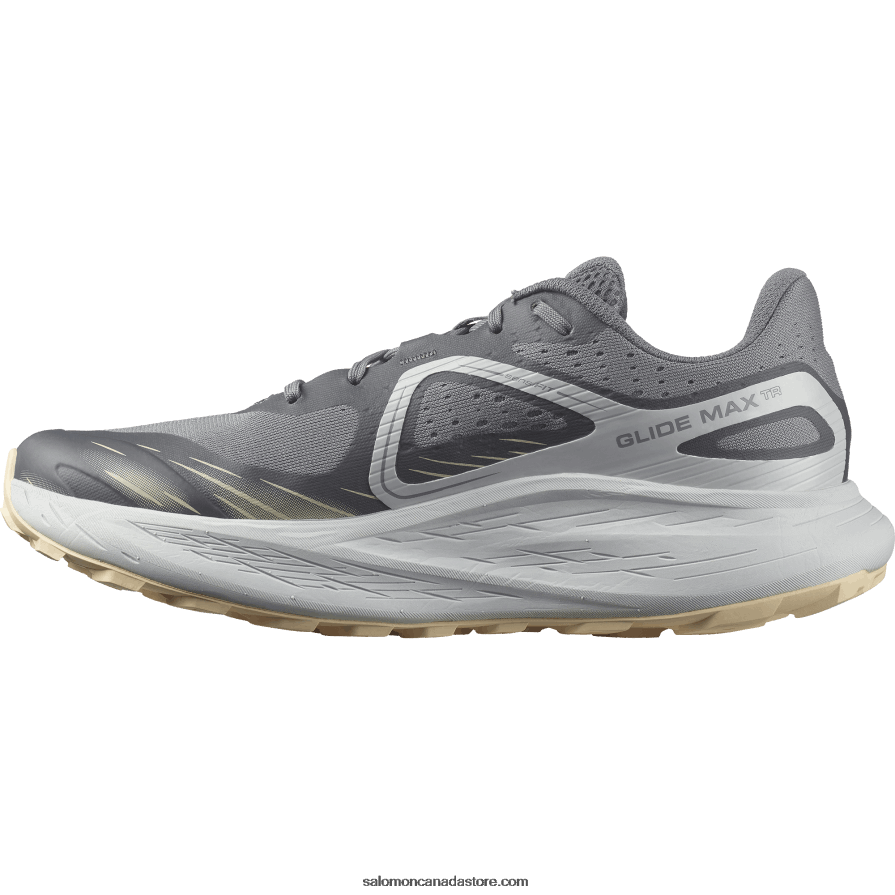 Men\'s Trail Running Shoes - Glide Max Tr Salomon Quiet Shade/Pearl Blue/Bleached Sand X6B4FZ1449