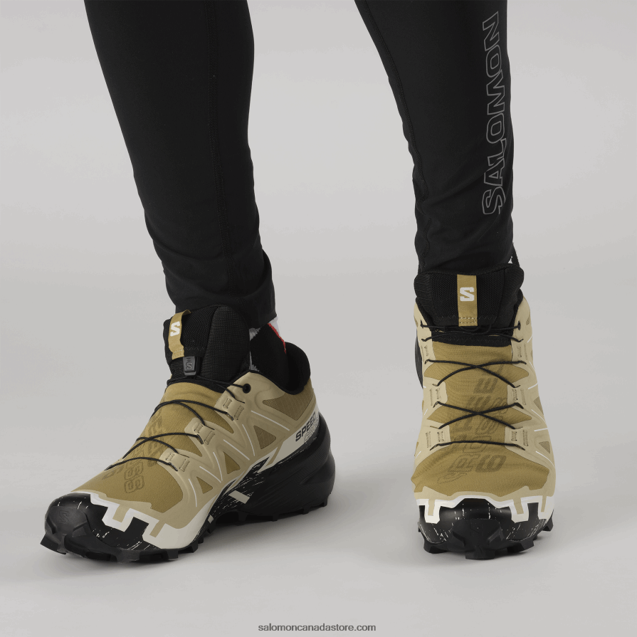 Men\'s Trail Running Shoes - Speedcross 6 Gore-Tex Salomon Kelp/Black/Vanilla Ice X6B4FZ1466