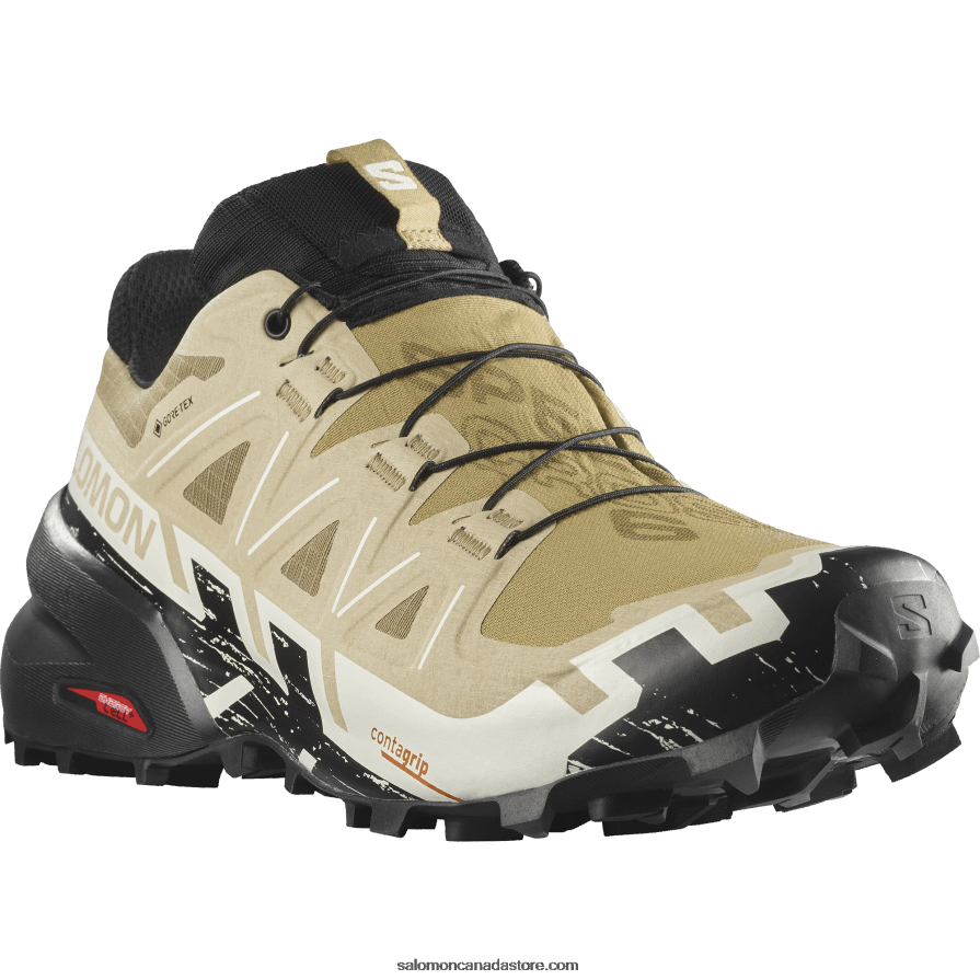 Men\'s Trail Running Shoes - Speedcross 6 Gore-Tex Salomon Kelp/Black/Vanilla Ice X6B4FZ1466