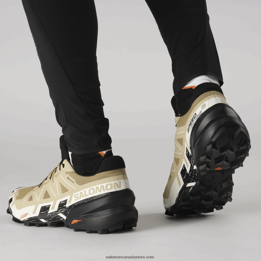 Men\'s Trail Running Shoes - Speedcross 6 Gore-Tex Salomon Kelp/Black/Vanilla Ice X6B4FZ1466