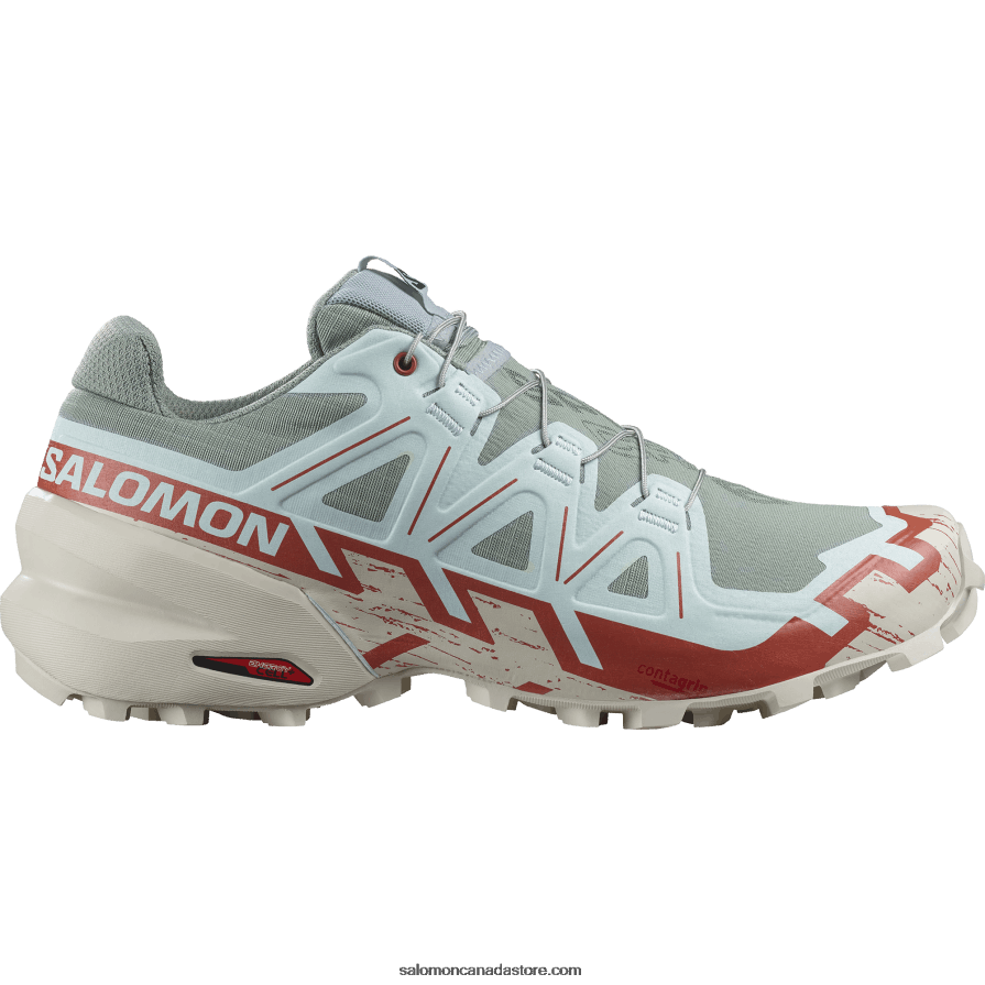 Men's Trail Running Shoes - Speedcross 6 Salomon Lily Pad/Rainy Day/Bleached Aqua X6B4FZ1454