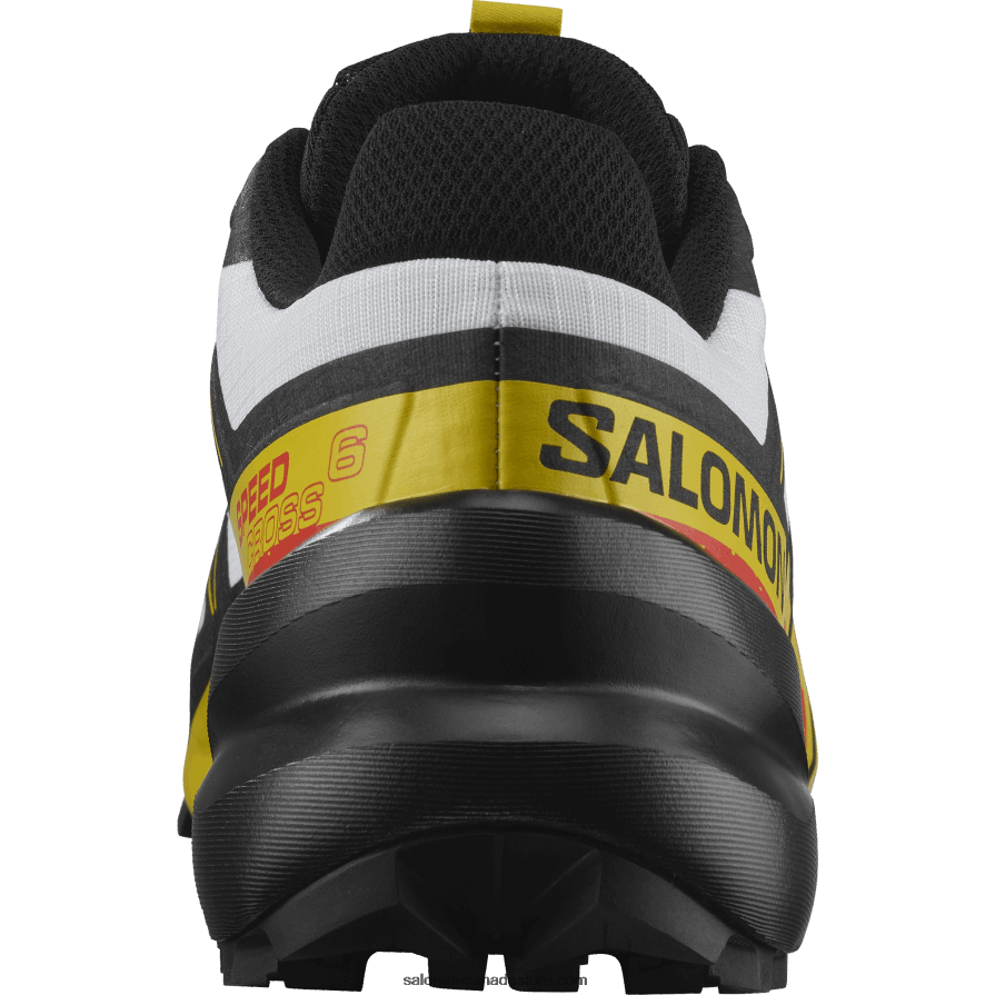 Men\'s Trail Running Shoes - Speedcross 6 Salomon White/Black/Empire Yellow X6B4FZ1451
