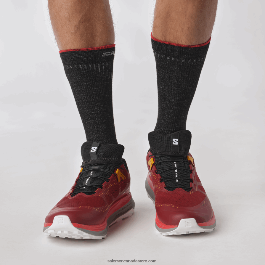 Men\'s Trail Running Shoes - Ultra Glide 2 Gore-Tex Salomon Biking Red/Frost Gray/Turmeric X6B4FZ1442