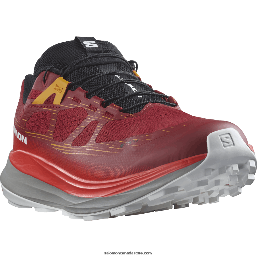 Men\'s Trail Running Shoes - Ultra Glide 2 Gore-Tex Salomon Biking Red/Frost Gray/Turmeric X6B4FZ1442
