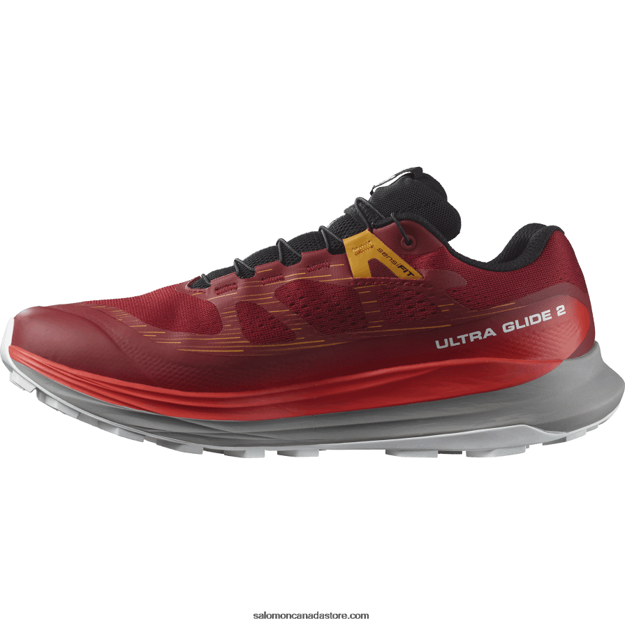 Men\'s Trail Running Shoes - Ultra Glide 2 Gore-Tex Salomon Biking Red/Frost Gray/Turmeric X6B4FZ1442