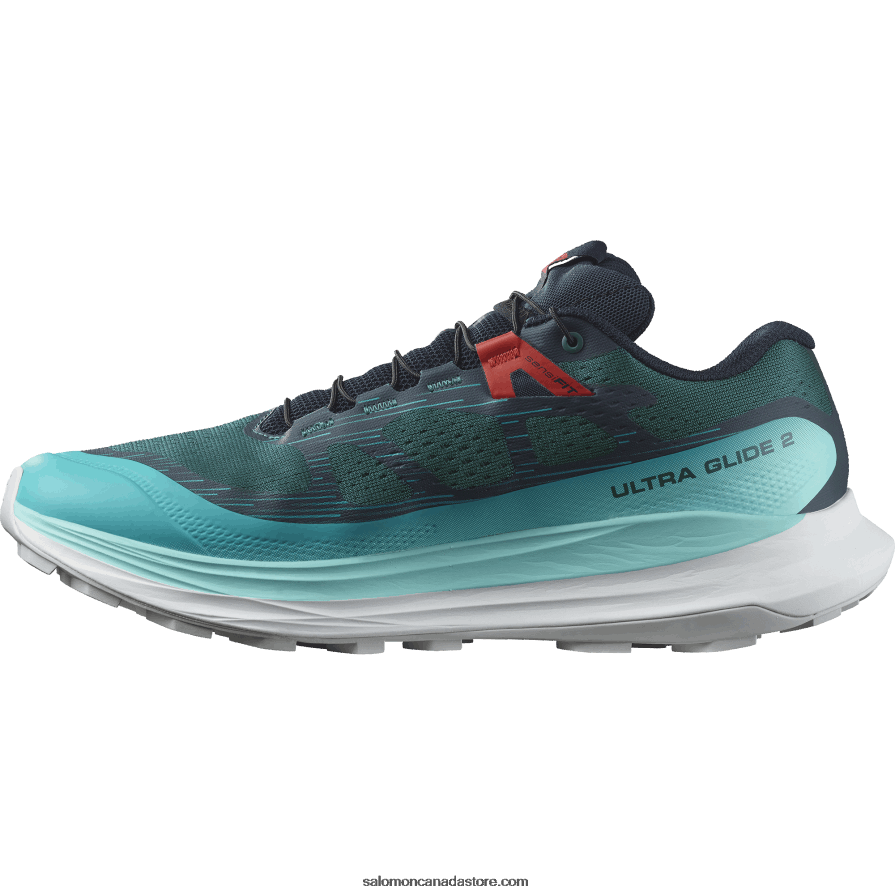 Men\'s Trail Running Shoes - Ultra Glide 2 Salomon Atlantic Deep/Blue Radiance/Fiery Red X6B4FZ1438