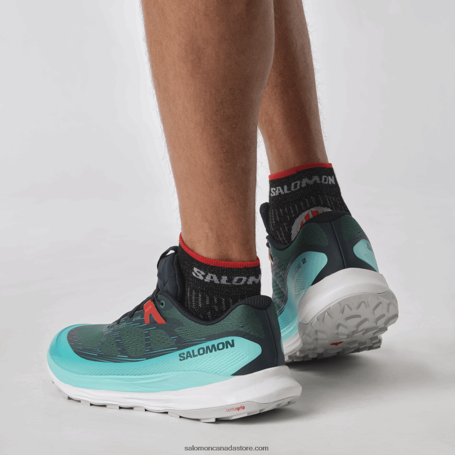 Men\'s Trail Running Shoes - Ultra Glide 2 Salomon Atlantic Deep/Blue Radiance/Fiery Red X6B4FZ1438