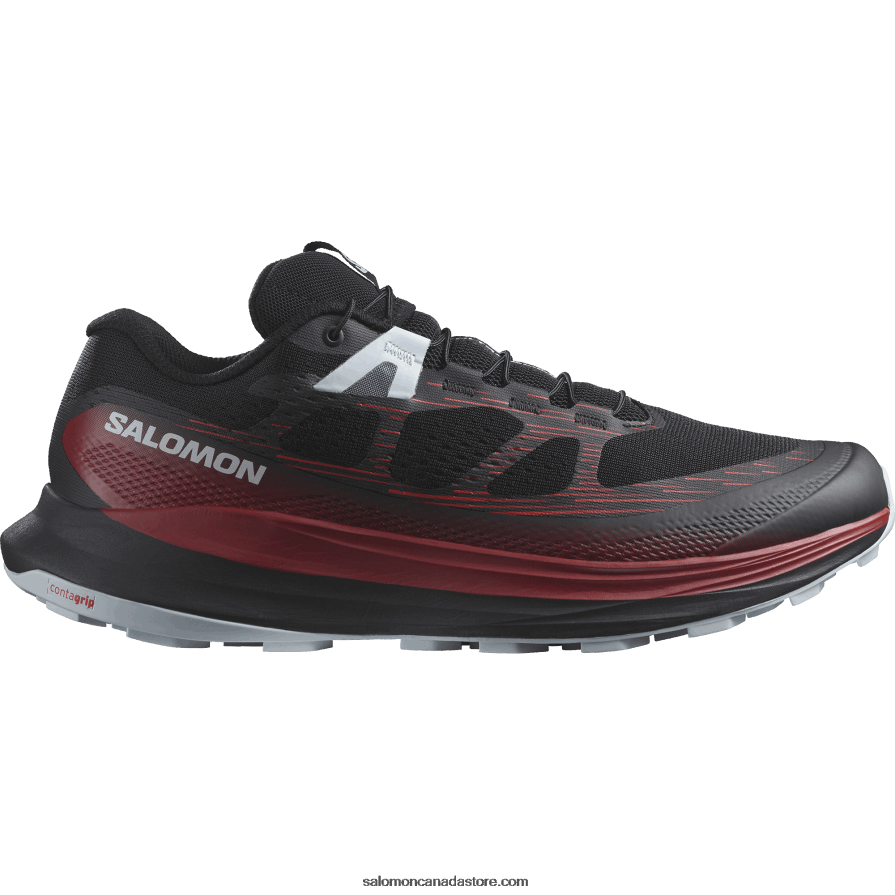 Men's Trail Running Shoes - Ultra Glide 2 Salomon Black/Biking Red/Pearl Blue X6B4FZ1439
