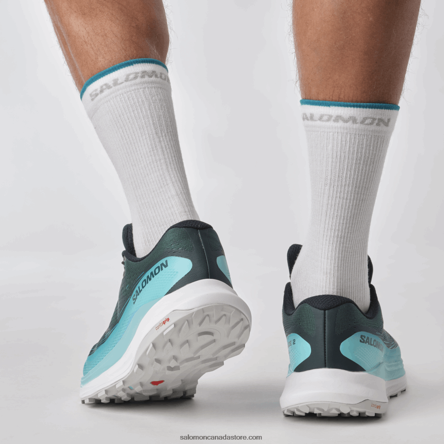 Men\'s Trail Running Shoes - Ultra Glide 2 Wide Salomon Atlantic Deep/Blue Radiance/Fiery Red X6B4FZ1469