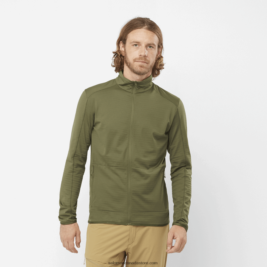 Men's Full Zip Midlayer Jacket - Essential Lightwarm Salomon Grape Leaf X6B4FZ555