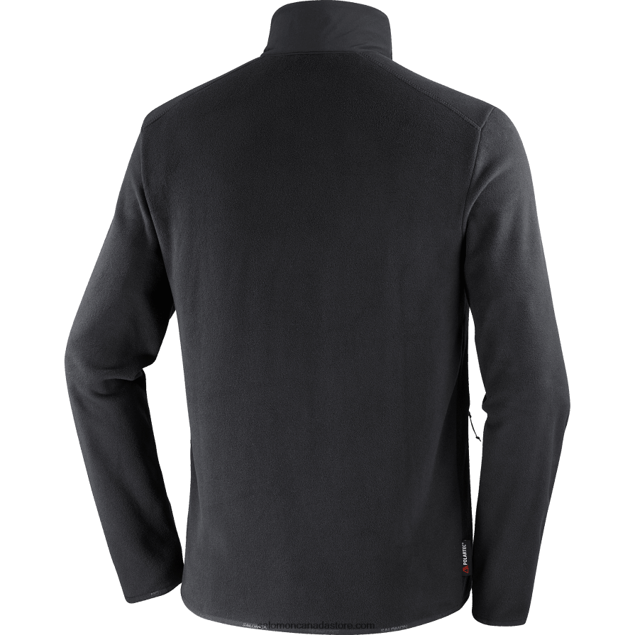 Men\'s Full Zip Midlayer Jacket - Outline Polartec Salomon Deep Black X6B4FZ535