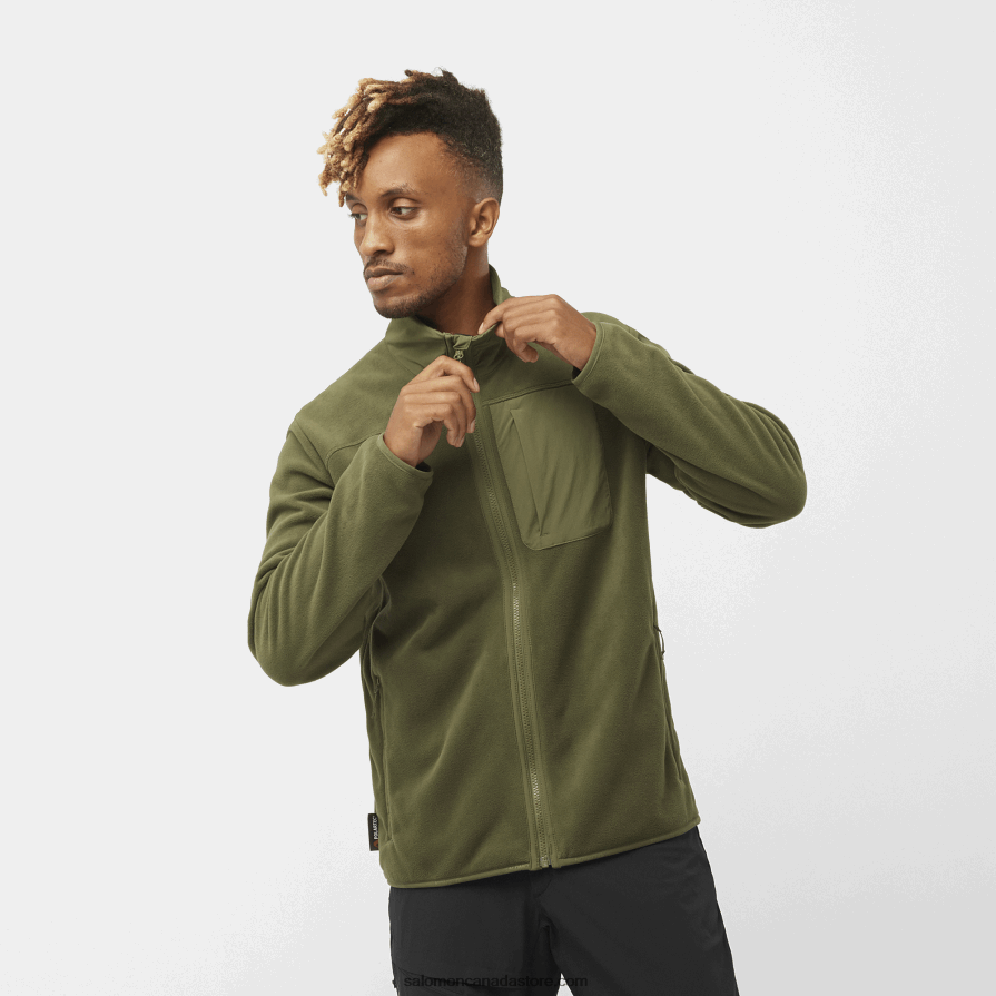 Men's Full Zip Midlayer Jacket - Outline Polartec Salomon Grape Leaf X6B4FZ534